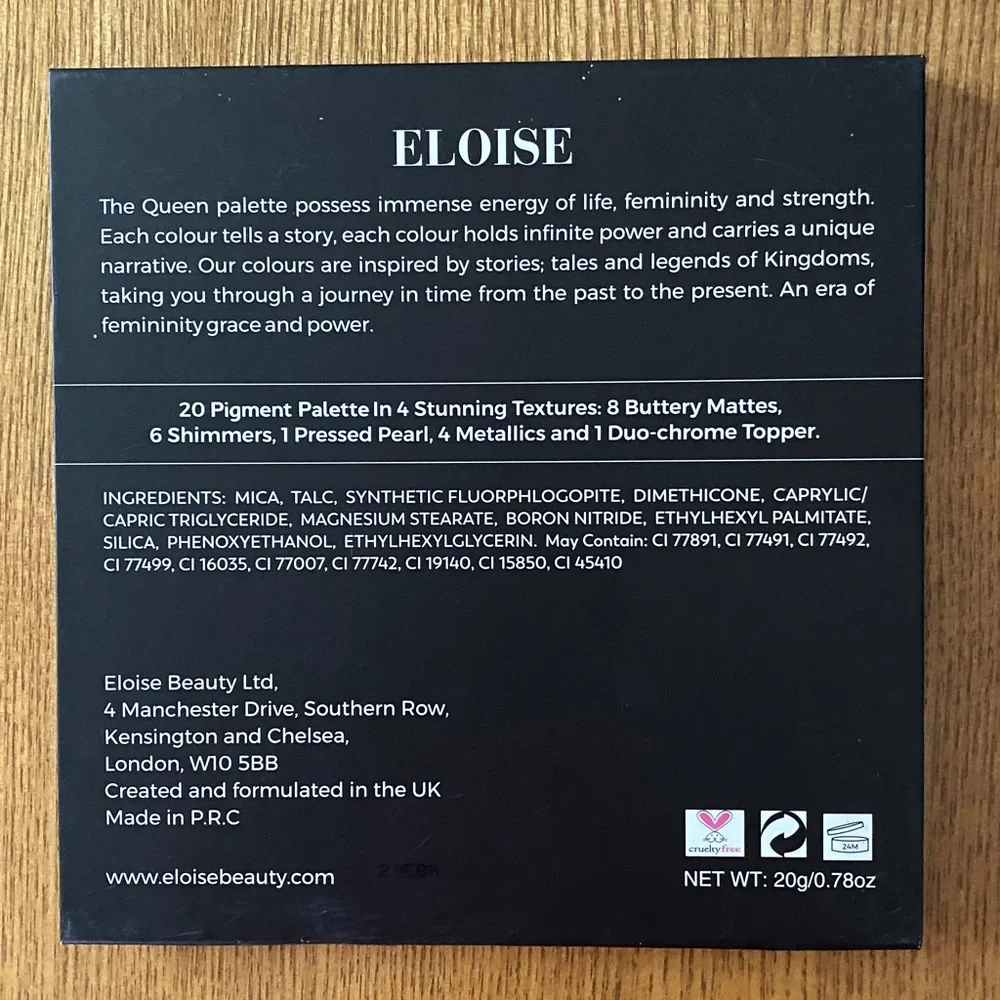 Eloise The Queen Eye Shadow Palette 20 Shades New